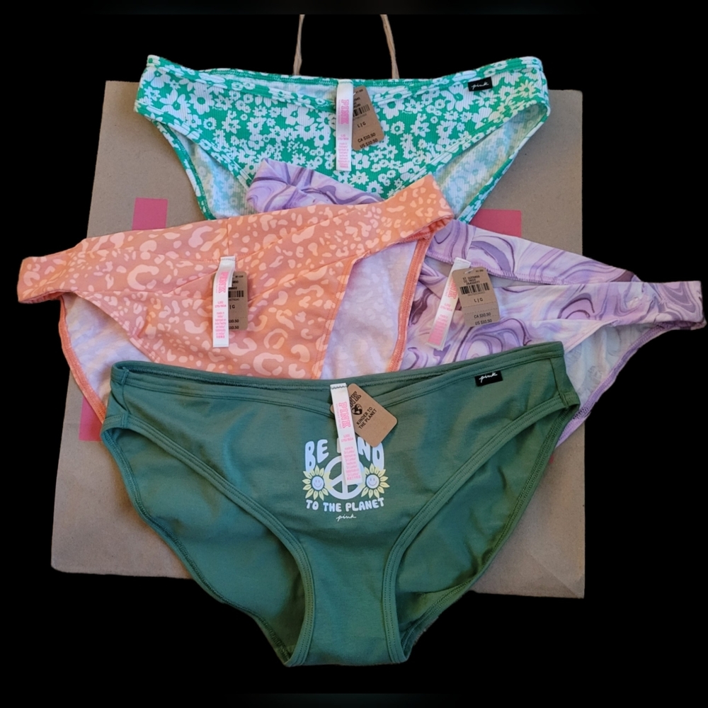 PINK Lot of 4 High Leg Brief Panties